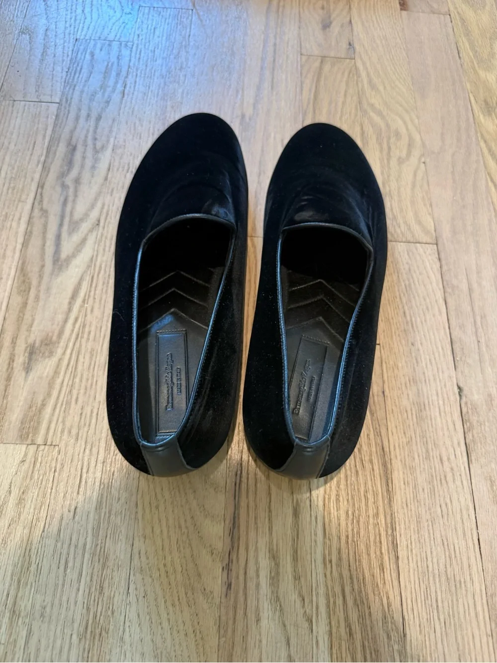 Ermenegildo Zegna Black Velvet Loafers - Men's
